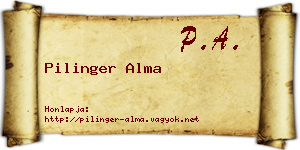 Pilinger Alma névjegykártya